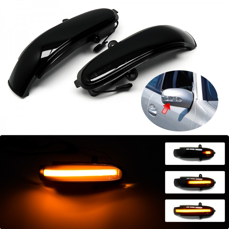 8.39 x 6.02 x 3.23 inch Kingory LED Side Mirror Lights For Mercedes Benz E-Class E320 E350 2002-2007 W211 Sedan G-class G500 G55 AMG LED Sequential Dynamic Turn Signal Light Indicator Strip Assembly 