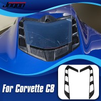 For Corvette C8 Stingray Coupe Z51 Z06 2020+ Car Engine Glass Cooling Hole Roof Rear Hatch Cover Panel Trim Real Carbon Fiber
