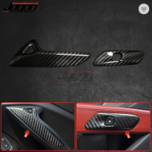 2pcs Real Dry Carbon Fiber For Chevrolet Corvette C7 ZR1 Z06 2014-2019 Interior Door Handle Panel Cover Trim Car Accessories