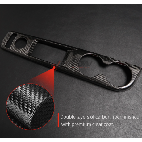 Glossy Real Carbon Fiber For Lexus IS IS200 IS250 IS300 F-Sport Facelift 2017-2020 Car Interior Centre Console Water Cup Frame Cover Trim Accessories