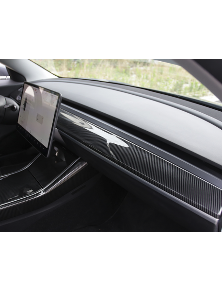 Glossy Dry Carbon Fiber For Tesla Model 3 Model Y 2017- 2020 Car Accessories Central Console Dashboard Panel Cover Trim