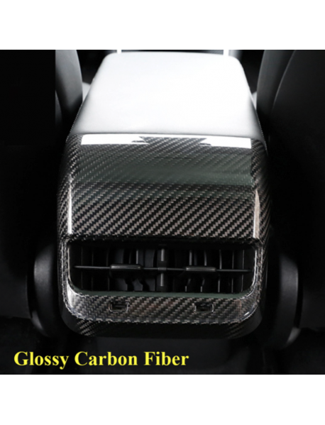 Real Carbon Fiber For Tesla Model 3 Model Y 2021 Car Interior Armrest Rear Seat Air Condition AC Vent Outlet Cover Trim Molding