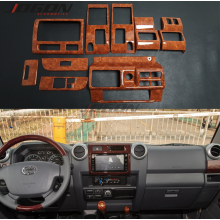 Wood Interior For Toyota Land Cruiser 70 Series FJ76 FJ77 FJ78 FJ79 2012+ Car Interior Nevigation Frame Window Button Volume Cover