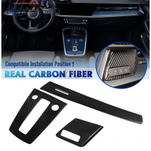 3pcs CF Interior LHD Audi A3 8Y 2020 2021 2022 Car Interior Kits Console Dashboard Panel Trim Real Carbon Fiber Car Styling Accessories