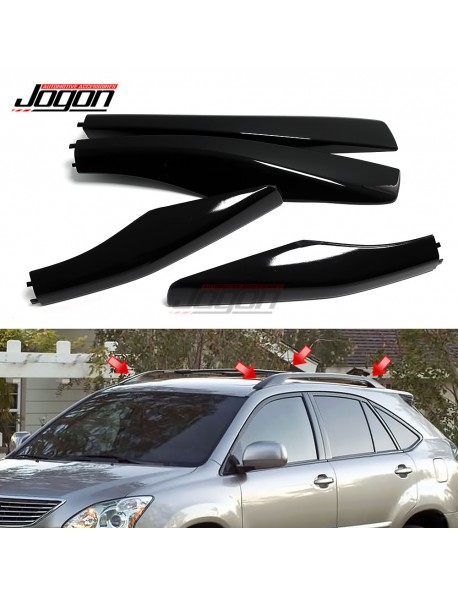 4pcs Black ABS Roof Rack Rails End Cap Protection Cover Shell For Lexus GX470 2003 2004 2005 2006 2007 2008 2009 Car Accessories