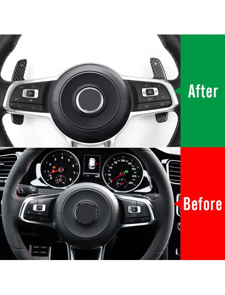 For VW GOLF 7 GTI R GTE GTD POLO 6C GTI 1.8T Jetta GLI Real Carbon Fiber Steering Wheel Paddle Shifter Replace Trim