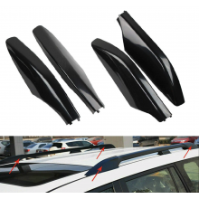 Black ABS Roof Rack Bar Rail End Protection Cover Shell 4PCS For Toyota Land Cruiser Prado Fj120 2003 - 2009