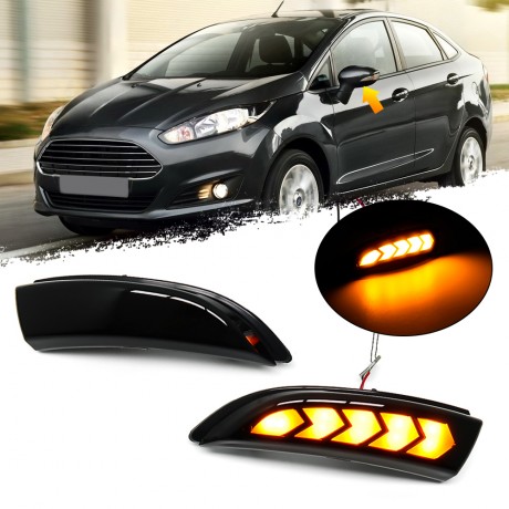For Ford Fiesta 2008-2017 B-Max 2012-2017 LED Dynamic Turn Signal Sequential Lights Side Mirror Lamp Indicator Blinker